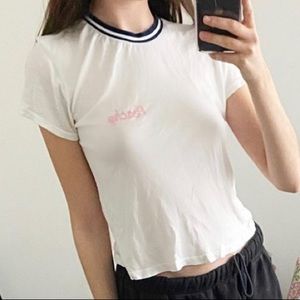 “Peachy” White Brandy Melville Tee